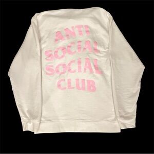 NWOT Anti Social Social Club White & Pink Hoodie